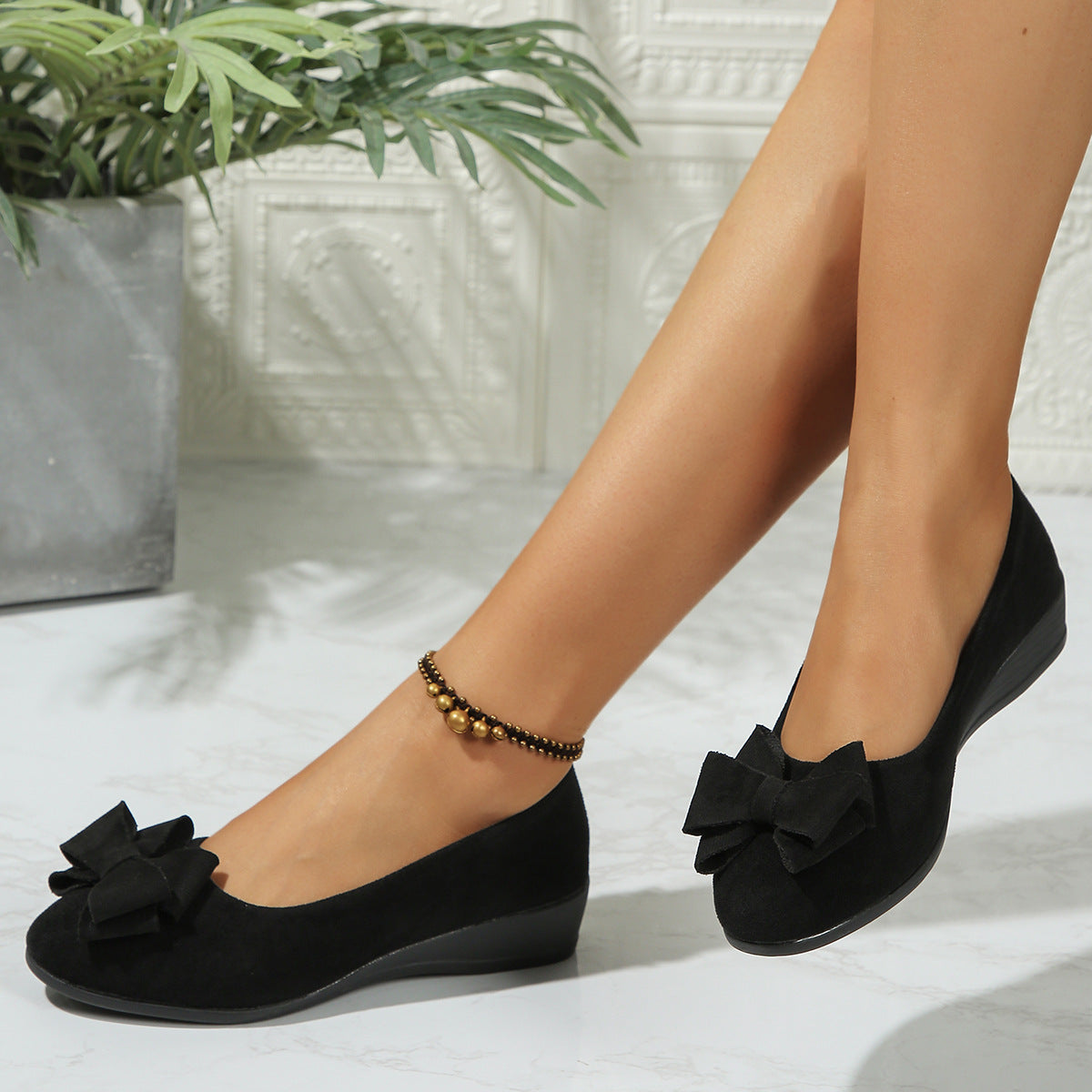 Eleanor | Scarpe in pelle scamosciata con fiocco